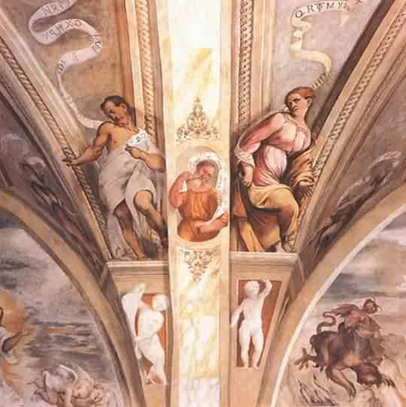 Il Romanino-451-Pisogne, Chiesa di santa Maria della Neve - dettaglio Sibille e profeti